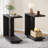 C-shaped Side Table Set  Of 2, 2-tier Narrow End Table Wood Bedside Table Nightstand