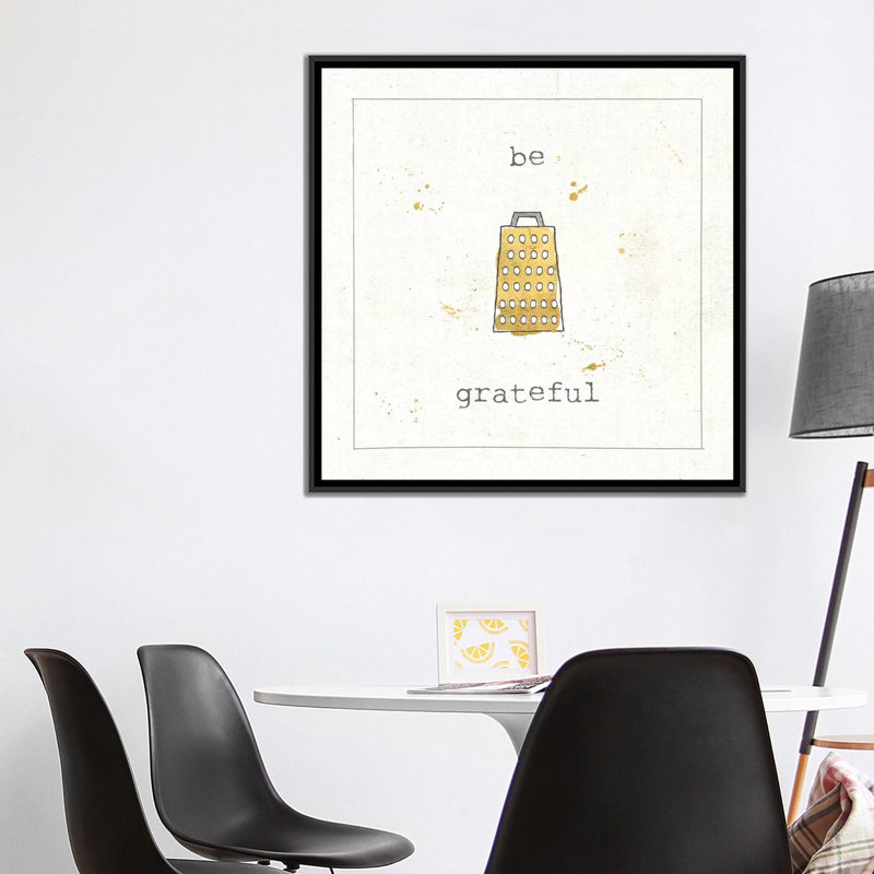 «Cuisine Cuties Series: Be Grateful» par Pela Studio - reproduction de typographie sur toile, H 26 po x l 26 po x P 1,5 po