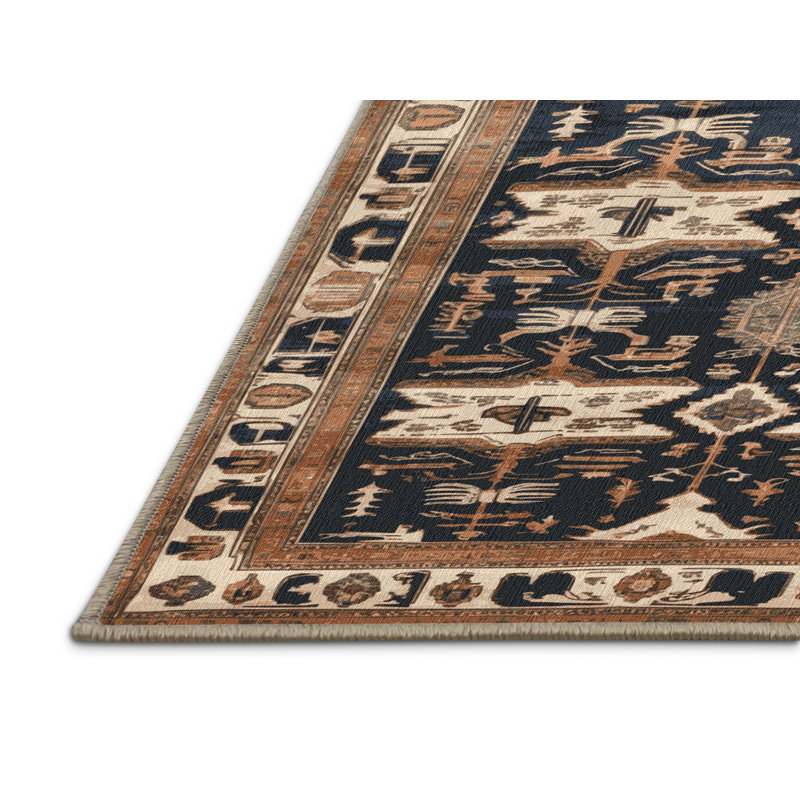 Tapis brun lavable à la machine, Rond 4 pi