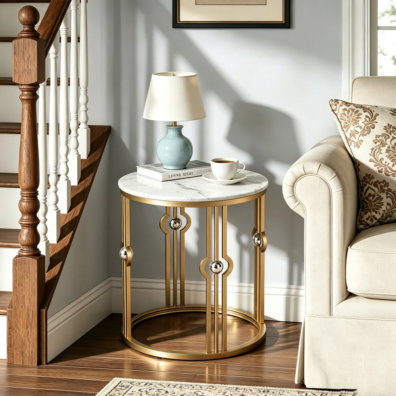 Modern Round 2-piece End Table Set