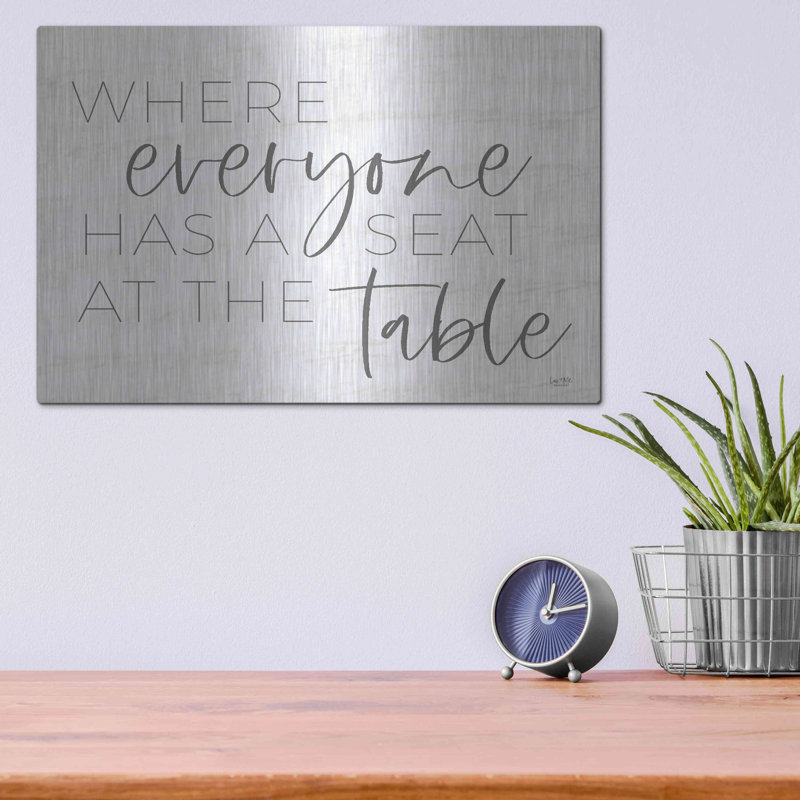 «Tout le monde a un siège à la table» par Lux + Me Designs, art mural, H 12 po x l 16 po