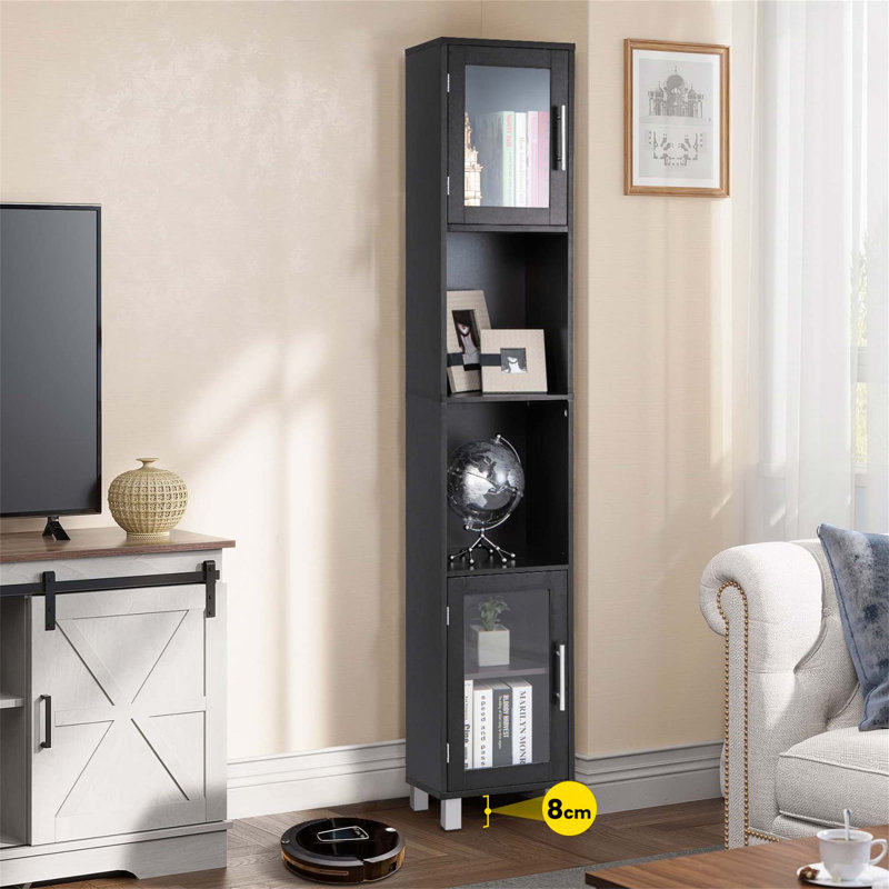 Aaleeyah Linen Cabinet, Black