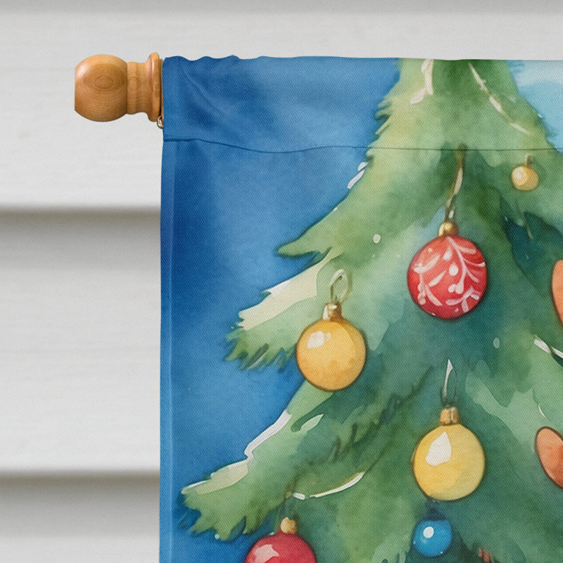 Drapeau de Noël maison de renne, Kuvasz