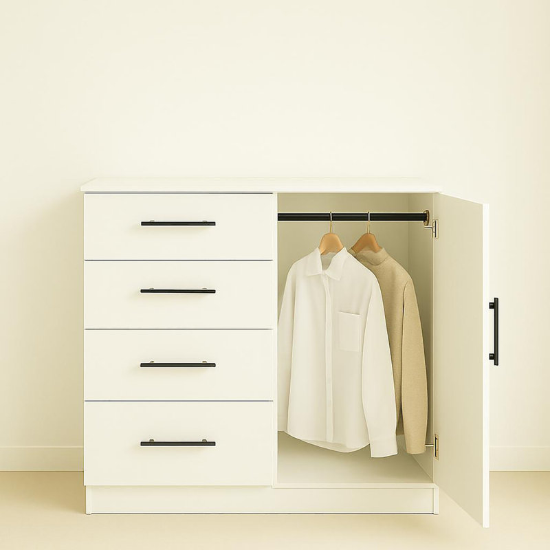 Commode Robin en blanc, Blanc