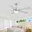52 Inch Ceiling Fan With Lights And Remote Control,Low Profile Ceiling Fans With 5 Dual-Sided Blades And Reversible Dc Motor-1304185038