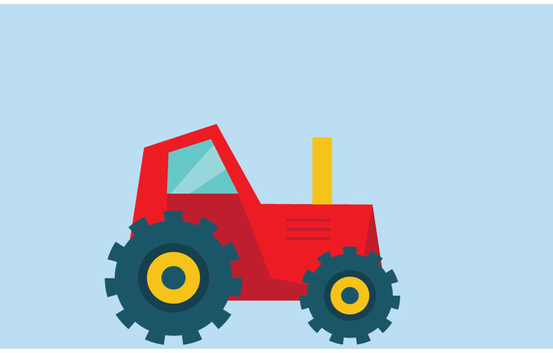 Décalcomanie murale tracteur Ingham, Rouge
