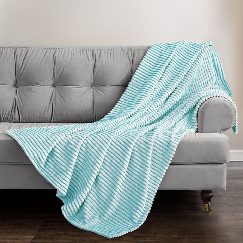 Allia Thermal Modern Printed Cord Throw Blanket, W127 x L152cm, Teal