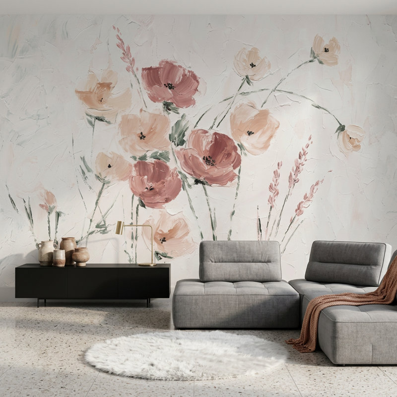 Décoration murale painterly, 200 po x 120 po, Peler et coller