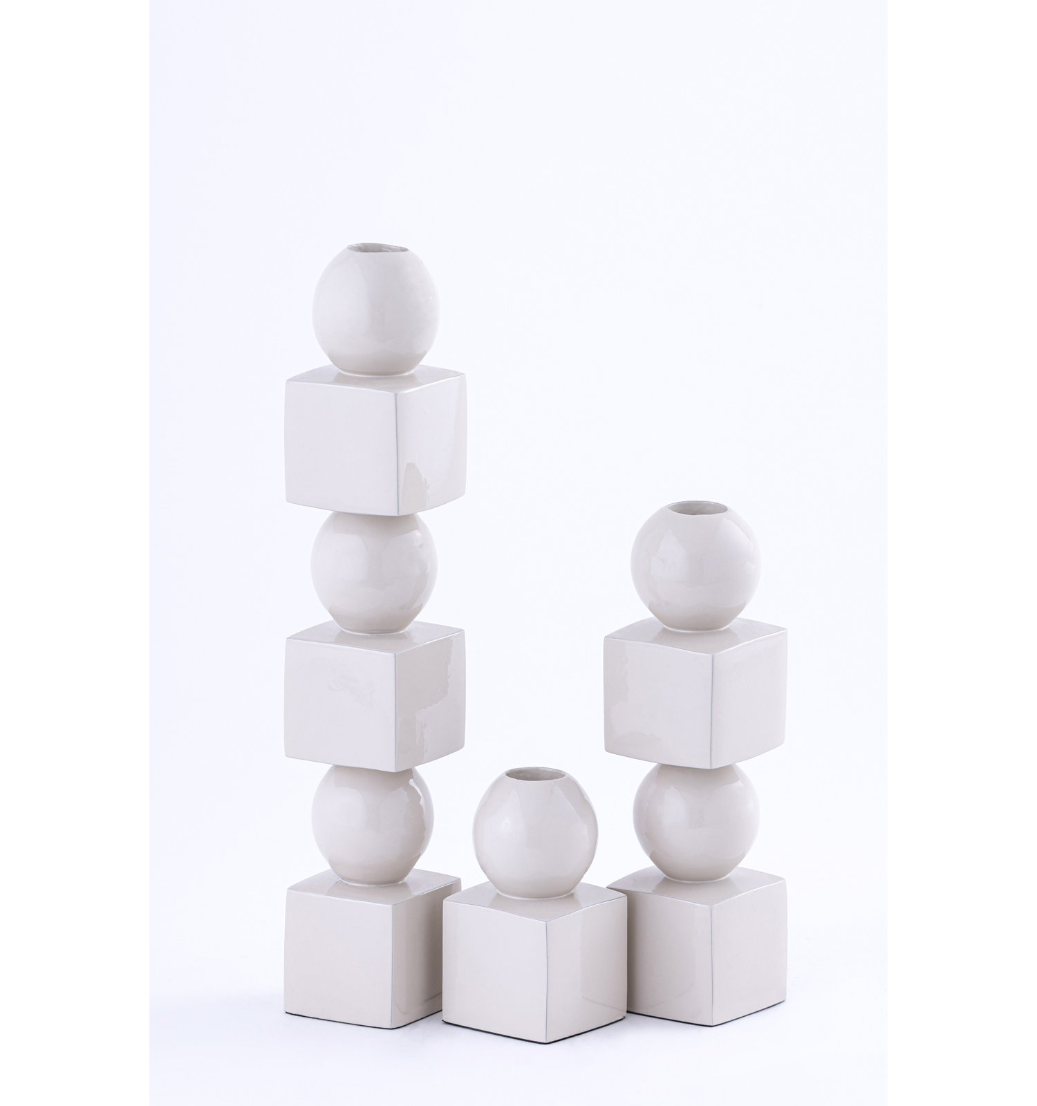 Paulding Aluminum Pillar Candle Holder, White