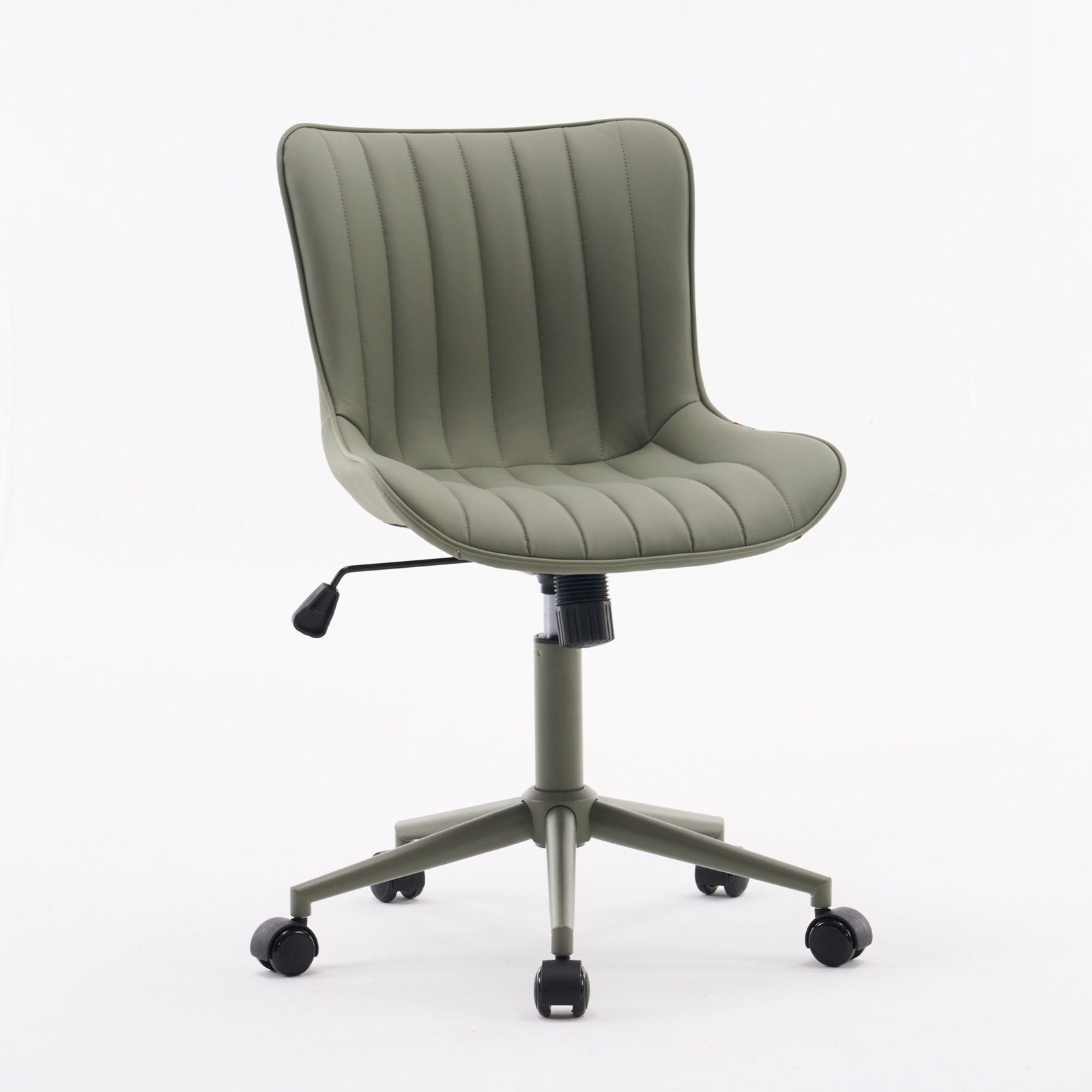 Brionni Leather Office Chair, Olive Green Embossed Performance Faux Leather