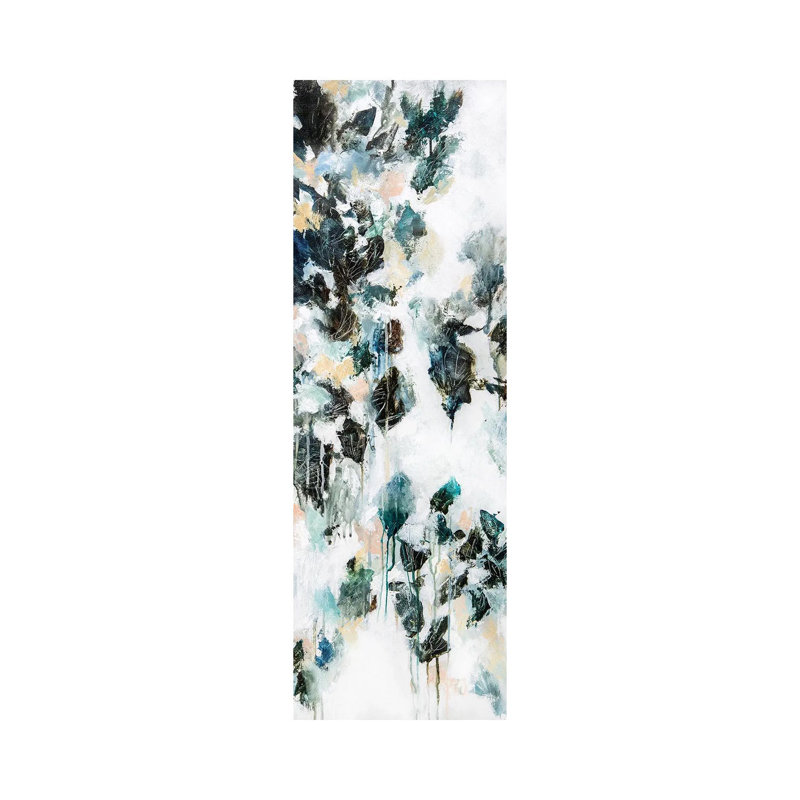 News From The Sky III by Cristina Dalla Valentina - Panoramic Painting on Canvas, 30.48 cm H x 91.44 cm W x 1.91 cm D