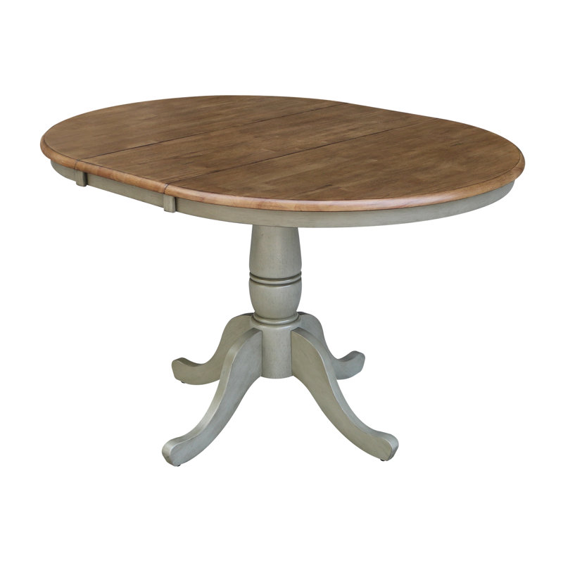 Ensemble de salle à manger extensible en bois massif 3 pièces Echols, Hickory / pierre