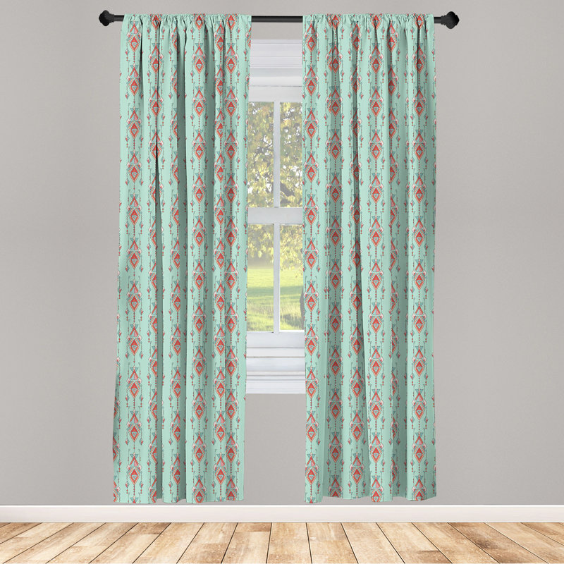 Southwestern Semi-Sheer Rod Pocket Sliding Panel, 28" x 63"