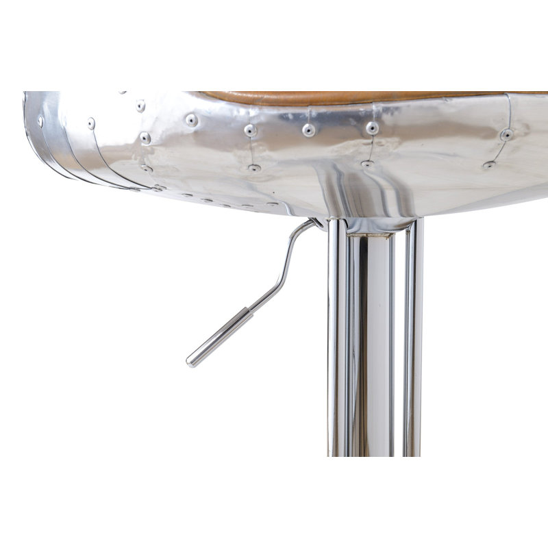 Mayyadah Upholstered Genuine Leather Adjustable Height Counter Stool