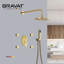 Ensemble de douche Bravat or brossé avec robinet mélangeur à 3 voies mural