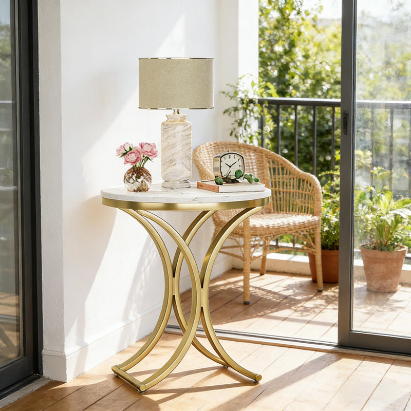 Versatile Design Sofa Side Table,Chic Round End Table,Narrow Coffee Table