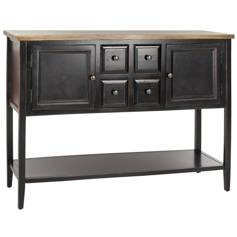 Sadie 45.7'' Solid Wood Console Table, Black