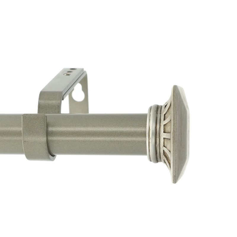 Tringle à rideaux simple réglable 1 po Zambrana, H 1 po x l 120 po x P 7 po, Étain
