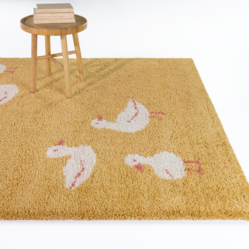 Featherstone Yellow Kids Ducks Area Rug, 5'3" x 7'
