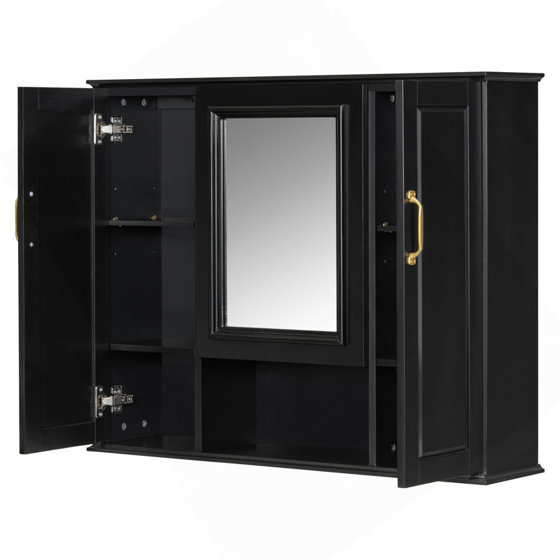 Armoire à pharmacie 36 po, armoire de rangement murale pour salle de bain, armoire murale moderne avec miroir, armoire à miroir avec 3 portes (meuble-lavabo non inclus)