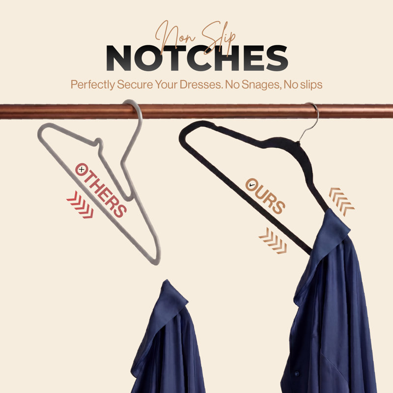 Lot de 200 cintres en velours Beddora, cintres antidérapants et résistants, cintres fins et peu encombrants pour chemises, robes et manteaux