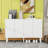 Shoe Cabinet with Adjustable Shelves and Wood Legs-1402850383
