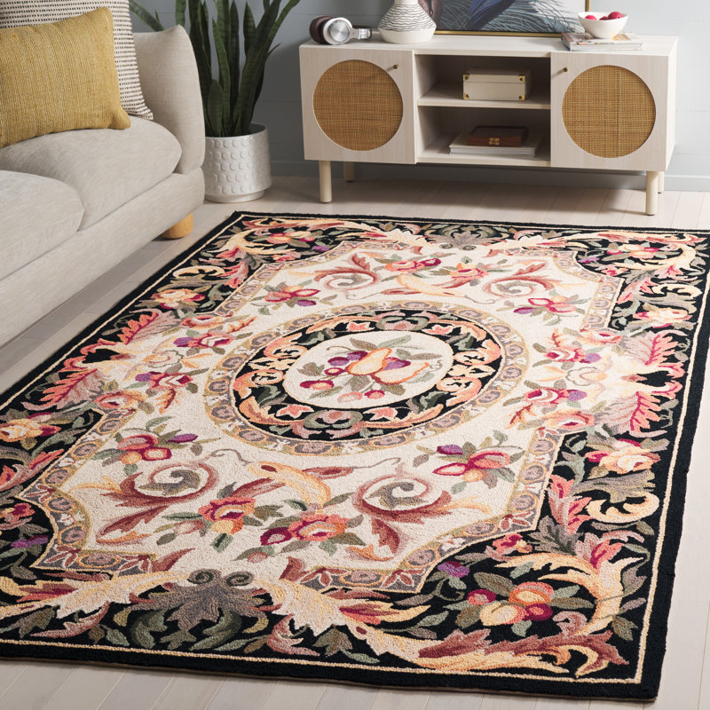 Tapis oriental en laine crocheté à la main Caleb, Rectangle 5 pi 3 po x 8 pi 3 po