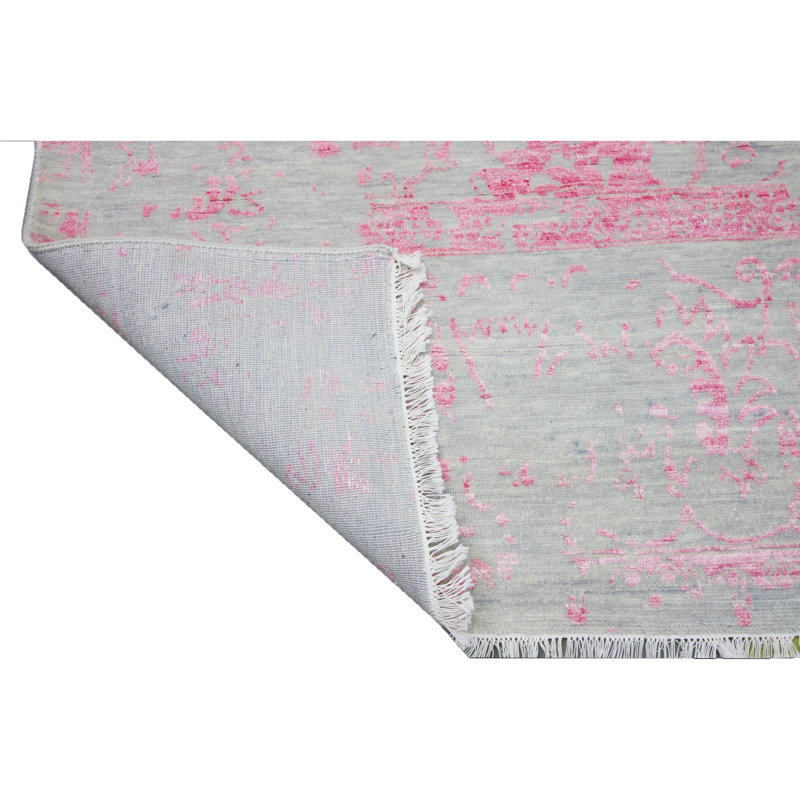Oriental Area Rug in Pink, Rectangle 8' x 10'