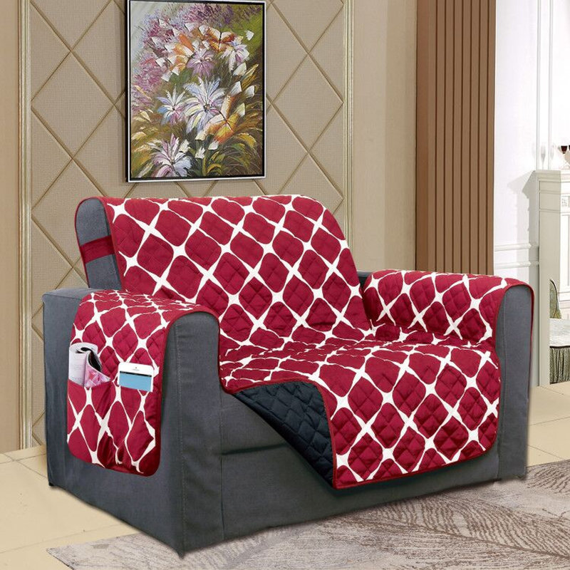 Housse pour causeuse à coussins carrés / rectangulaires, Bourgogne
