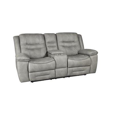 Harley Grey Dual Power Console Loveseat