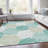 Machine Washable Indoor/Outdoor Xhevrie Teal Rug-1045567787