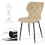 Ergonomic Curved Back Faux Leather/Velvet Upholstered Dining Chair-1024080529