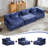 Aislin 118.11" W x 39.37" D x 24.8" H Chenille Fabric Modular Sectional Floor Sofa Bed