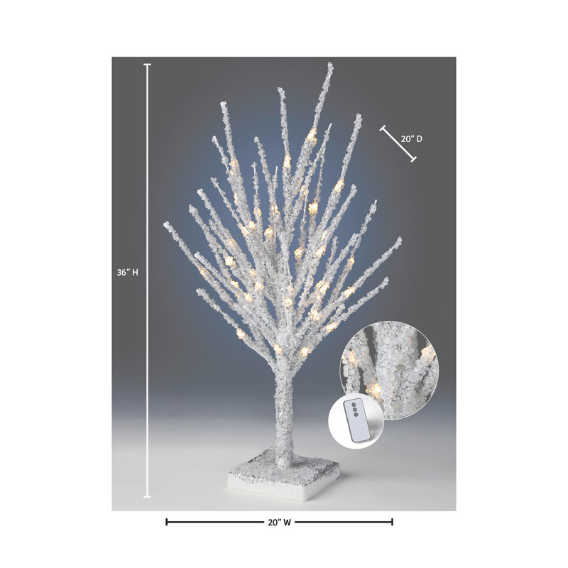 Arbre d'hiver 36 po à DEL métallique avec télécommande