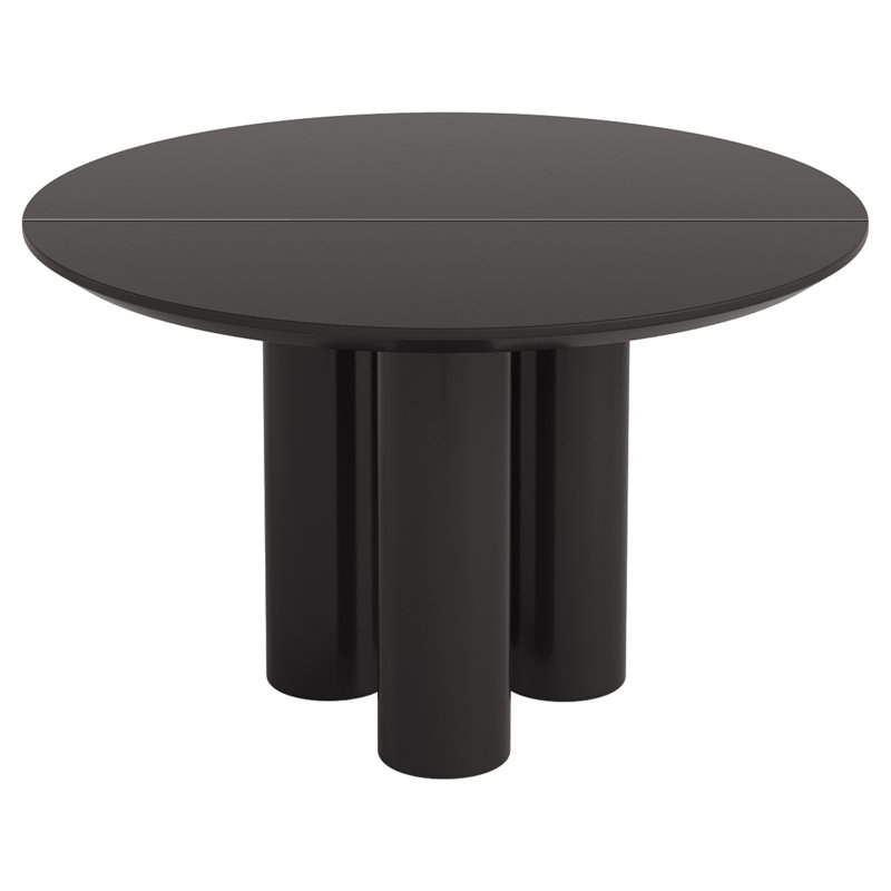 46.06" Modern Round Dining Table, Black Kitchen Table for Kitchen, Bar, Living Room , Black