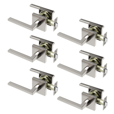 Poignée de porte Quadra Design moderne dissimulé pour (Hall et garde-robe) - Style minimaliste élégant en nickel brossé