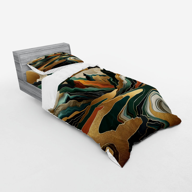 Ensemble de literie Ambesonne Mid Century, Housse de couette simple très longue + 2 pièces