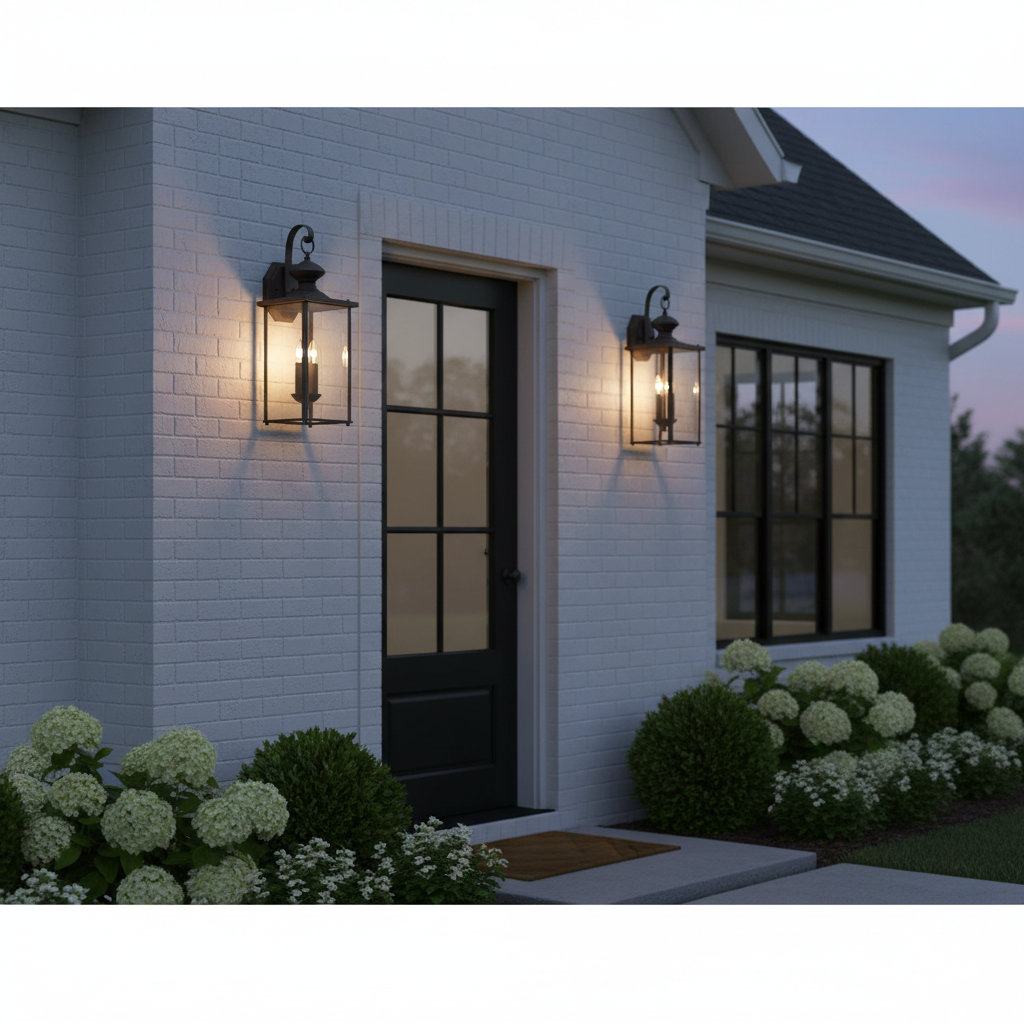 Tiernan 2 Light Outdoor Wall Light, Antique Bronze, No