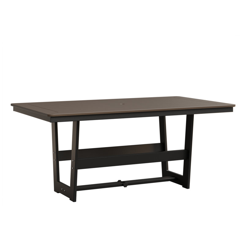 Berlin Gardens Hudson 70″ Rectangular Dining Table, Matte Black, Clay