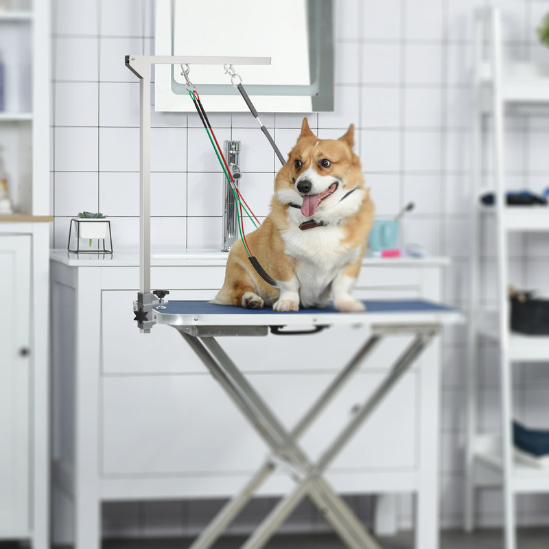 74cm H x 36cm W x 36cm D Aluminum Adjustable and Foldable Dog Table Accessory