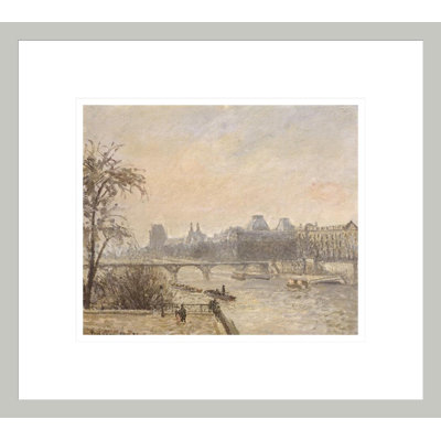 «La seine et le Louvre» par Camille Pissarro, impression giclée sur cadre