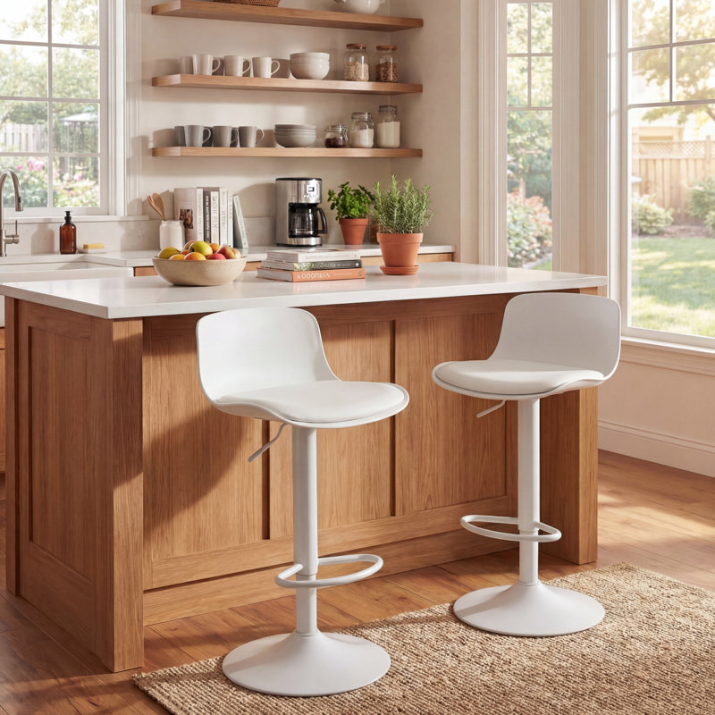 Tabouret de bar Harjyot, Blanc, 2