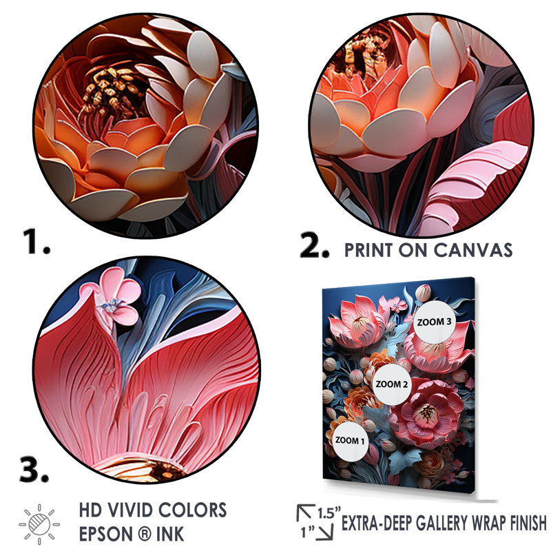 Tulipes néon, collage sur toile, Cadre naturel flottant, H 40 po x l 30 po x P 1,5 po