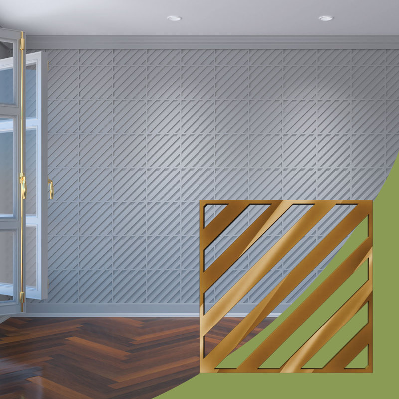 Petits panneaux muraux décoratifs en acrylique Rothwell, petit, l 11 3/8 po x H 11 3/8 po x T 1/8 po, miroir doré, Doré