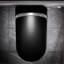 Toilette intelligente de salle de bain avec nuit étoilée, bidet intégré, ouverture / fermeture automatique du siège, fonction de chasse d'eau du capteur de pied, affichage à DEL, séchoir à air chaud, fonction de bidet de couleur noir mat, activation du couvercle, porcelaine-121633599