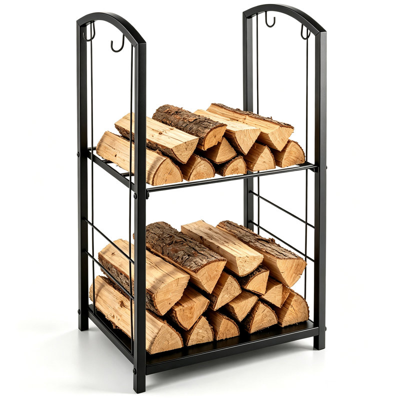 Support de rangement pour bûches de chauffage à 2 niveaux
