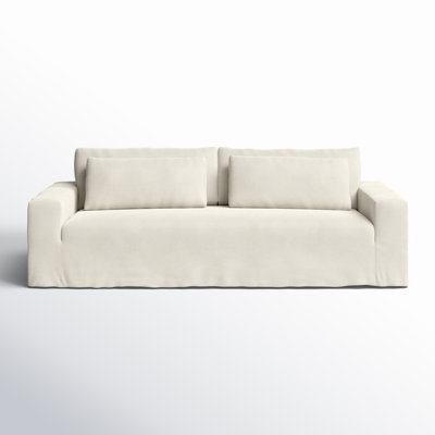 Bola Outdoor Slipcover Sofa-96"-Bombay Flax