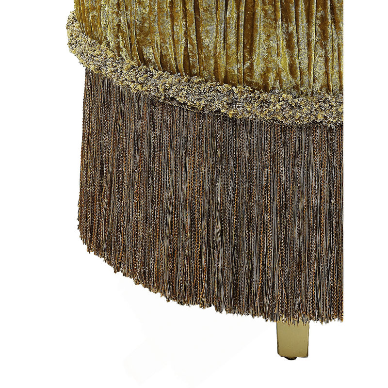 Tabouret de coiffeuse doré à boutons capitonnés