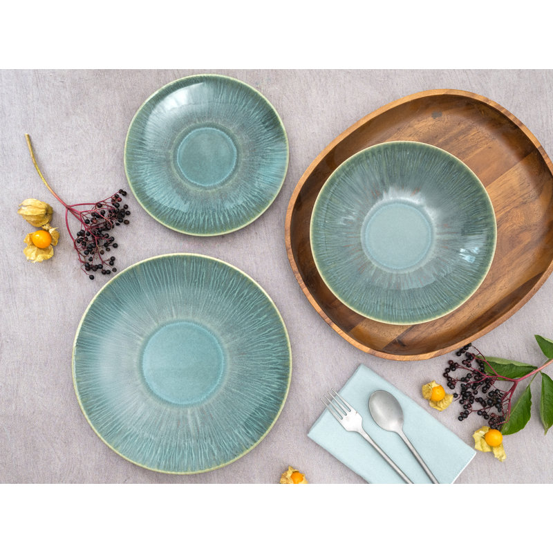Sea Breeze 18 Piece Dinnerware Set, Service for 6, Green