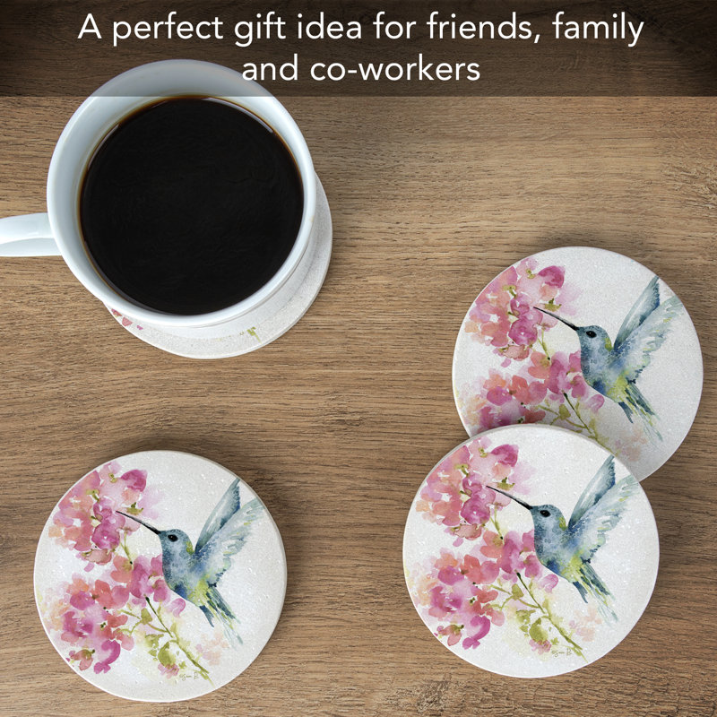 Ensemble de 4 sous-verres ronds en grès naturel Lark Manor ™